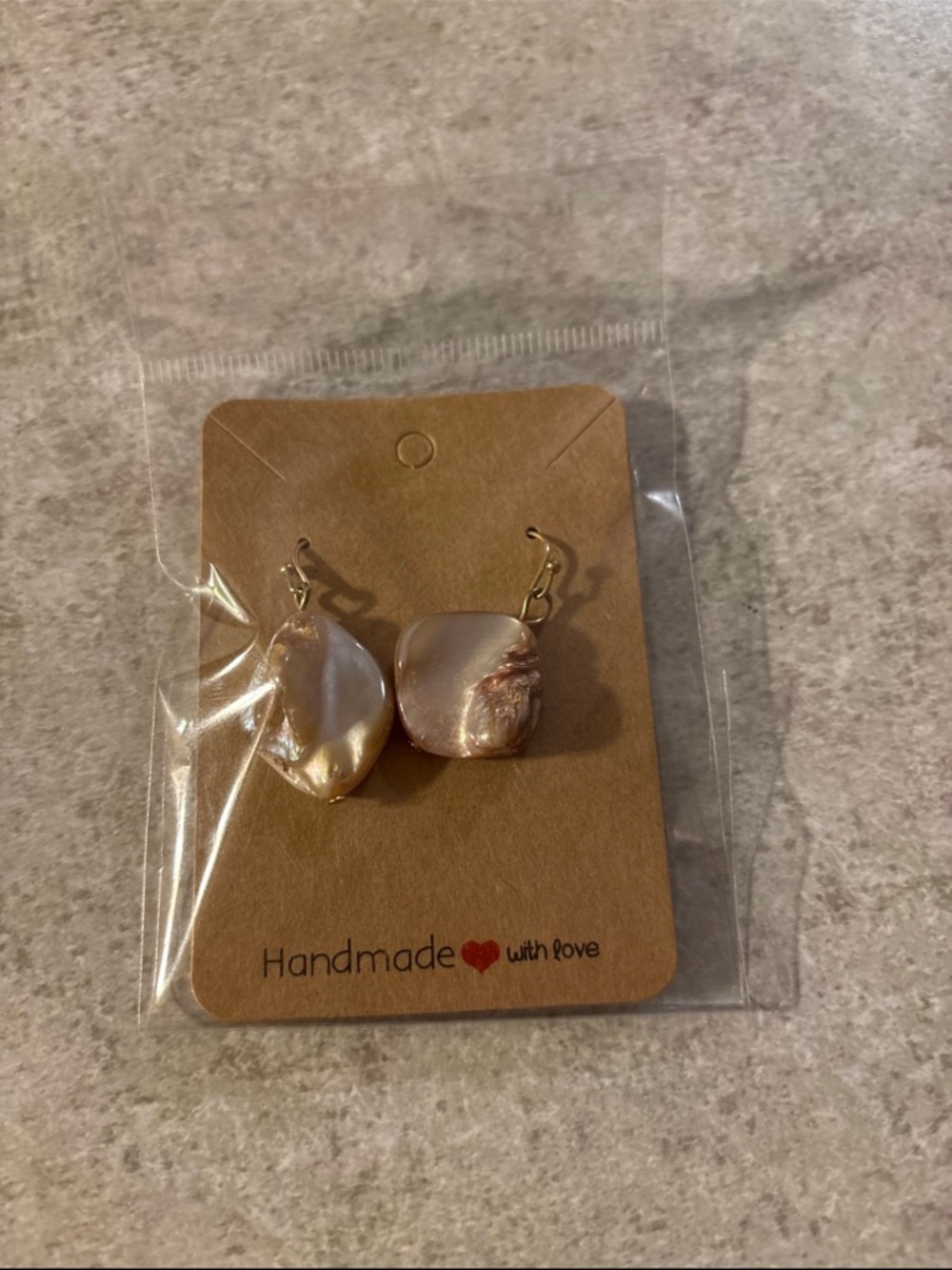 Source Unknown Iridescent Pink Pearl Drop Earrings